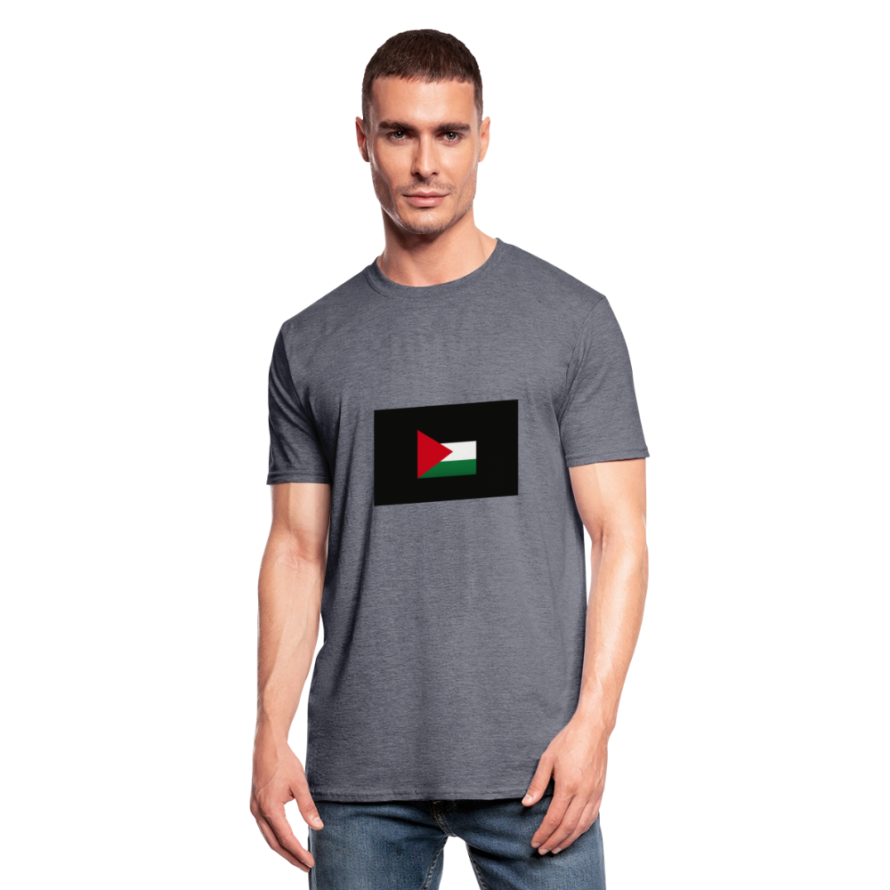 T-shirt polycoton Unisexe Palestine - marine chiné