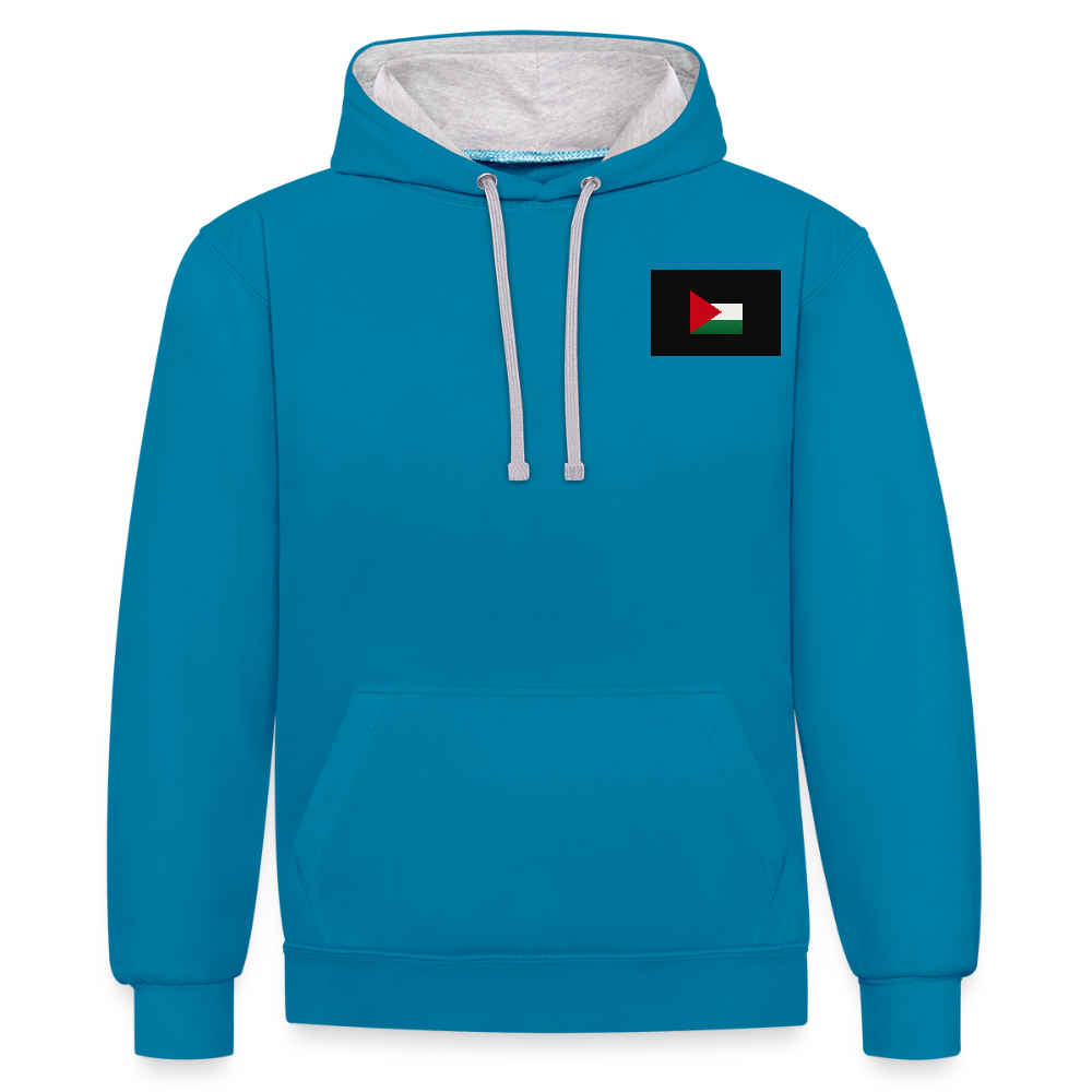Sweat-shirt contraste Palestine - bleu paon/gris chiné
