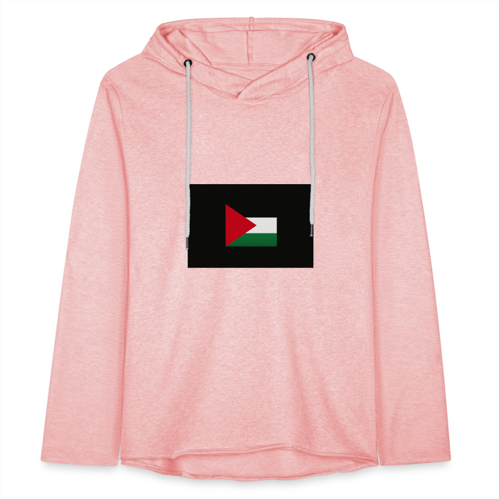 Sweat-shirt à capuche léger unisexe Palestine - rose crème chiné
