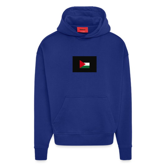 Sweat à capuche bio épais oversize fabriqué en UE palestine - Iconic Blue