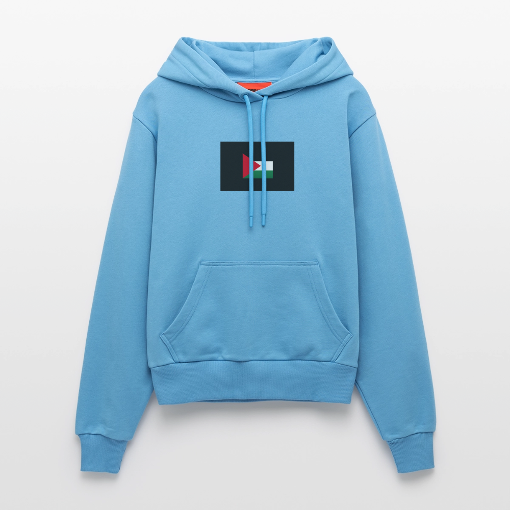 Sweat à capuche bio ajusté fabriqué en UE palestine -  Sol Blue
