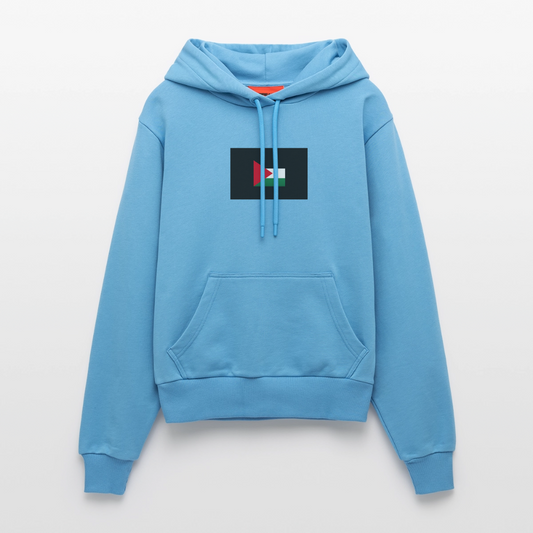Sweat à capuche bio ajusté fabriqué en UE palestine -  Sol Blue