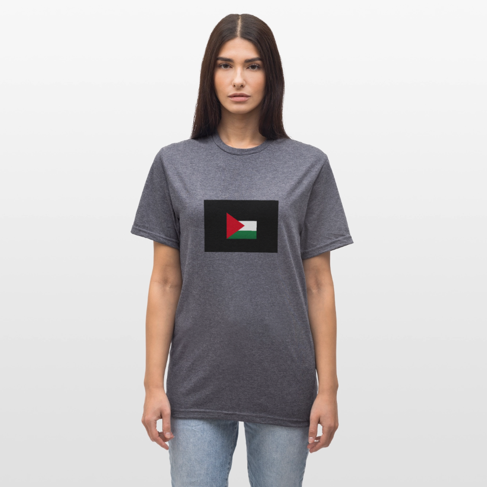 T-shirt polycoton Unisexe Palestine - marine chiné