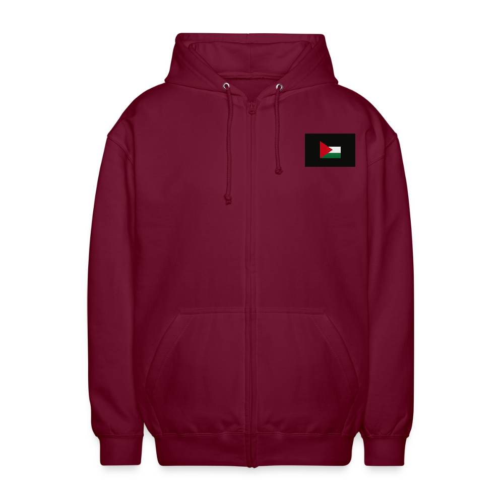 Veste à capuche unisexe Palestine - bordeaux