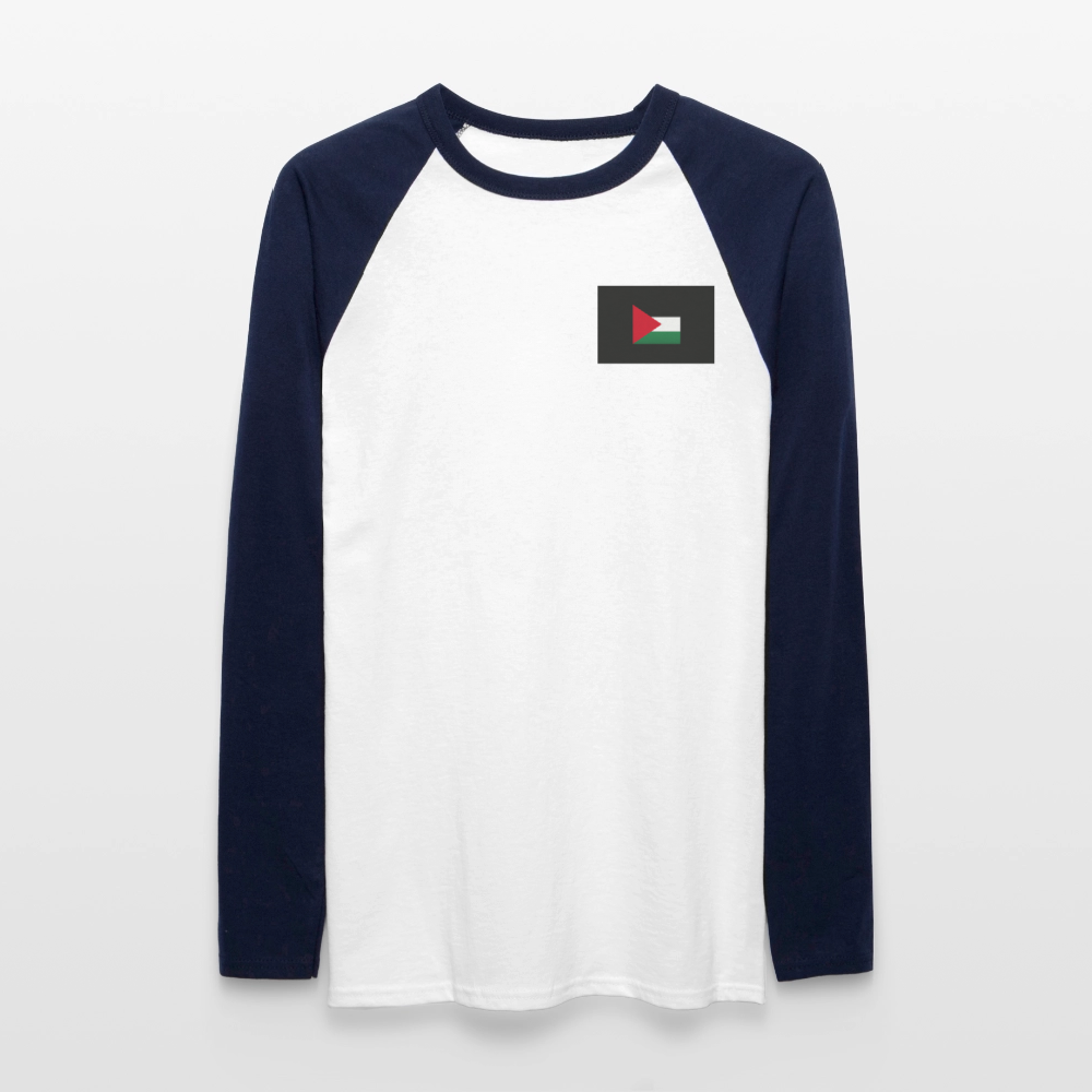 T-shirt baseball manches longues Homme Palestine - blanc/marine