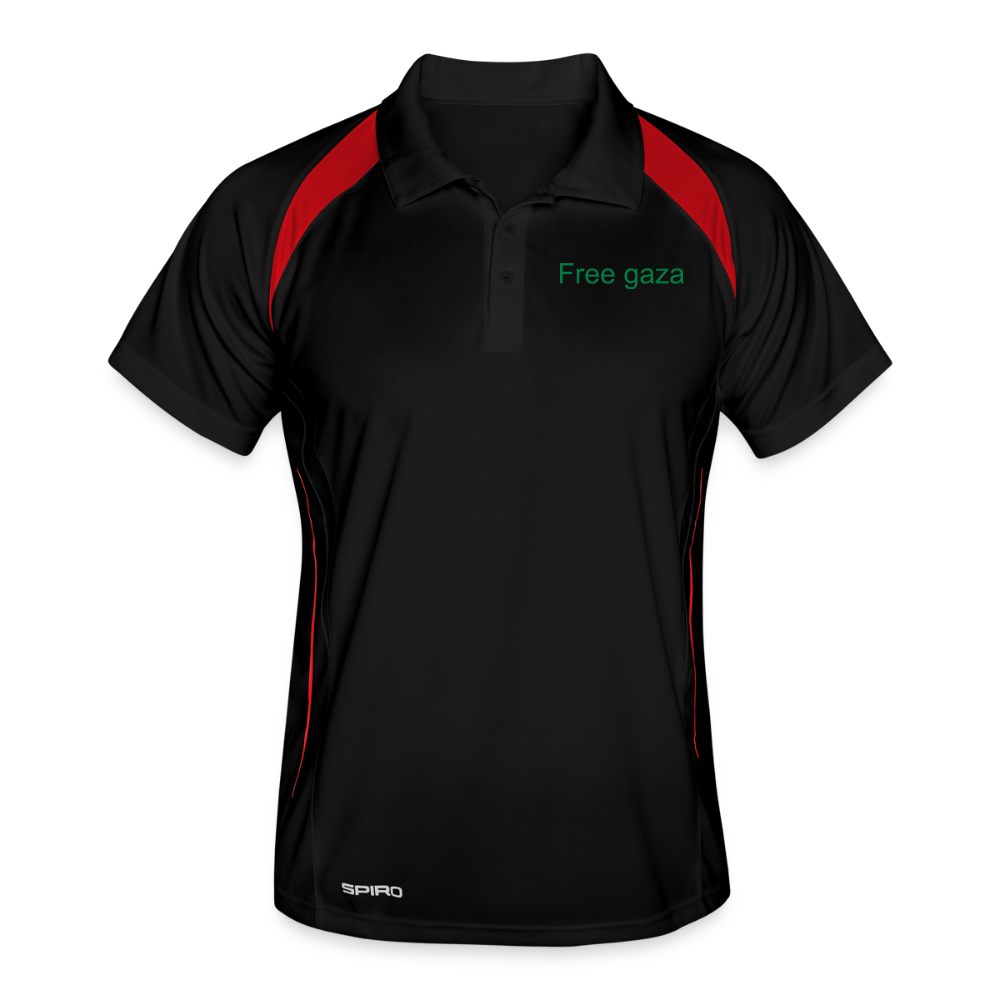 Men's Polo breathable Palestine - black/red