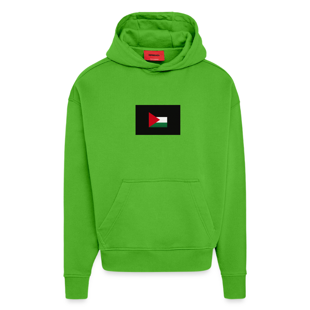 Sweat à capuche bio épais oversize fabriqué en UE palestine - Apple Neon