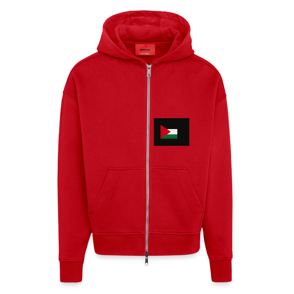 Veste à capuche bio épaisse oversize fabriqué en UE palestine - rouge