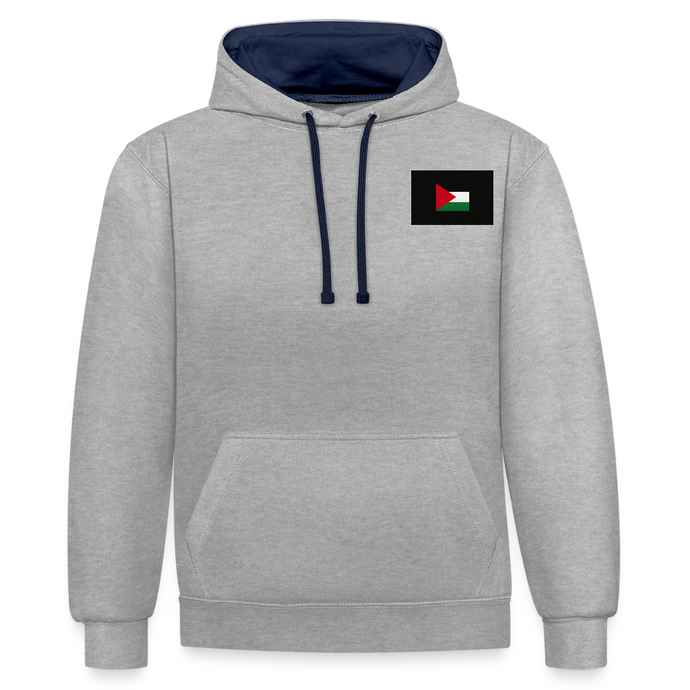 Sweat-shirt contraste Palestine - gris chiné/bleu marine