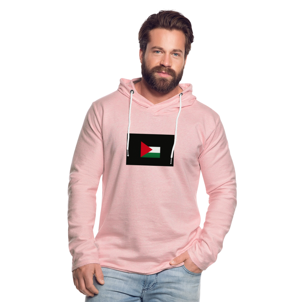 Sweat-shirt à capuche léger unisexe Palestine - rose crème chiné