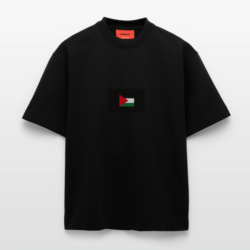 T-shirt bio épais oversize fabriqué en UE palestine - SOLID BLACK