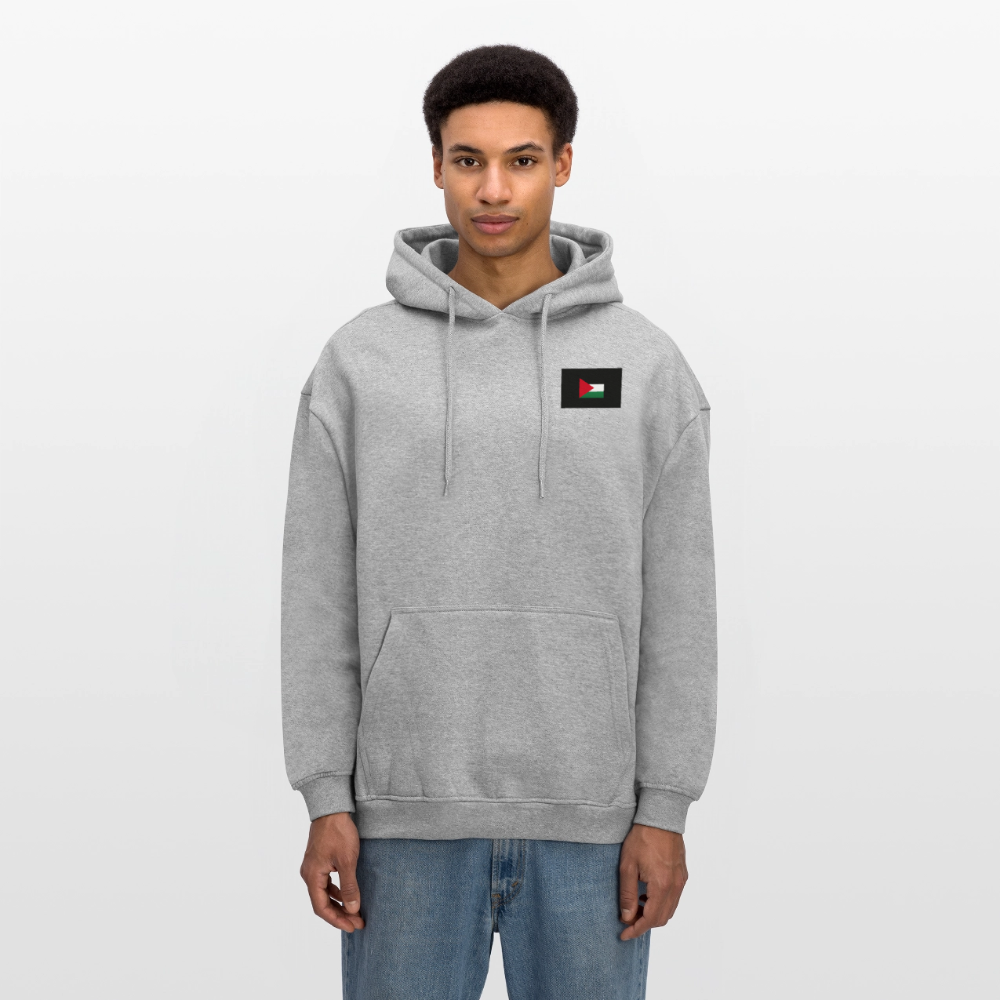 Sweat à capuche oversize unisexe Palestine - gris chiné