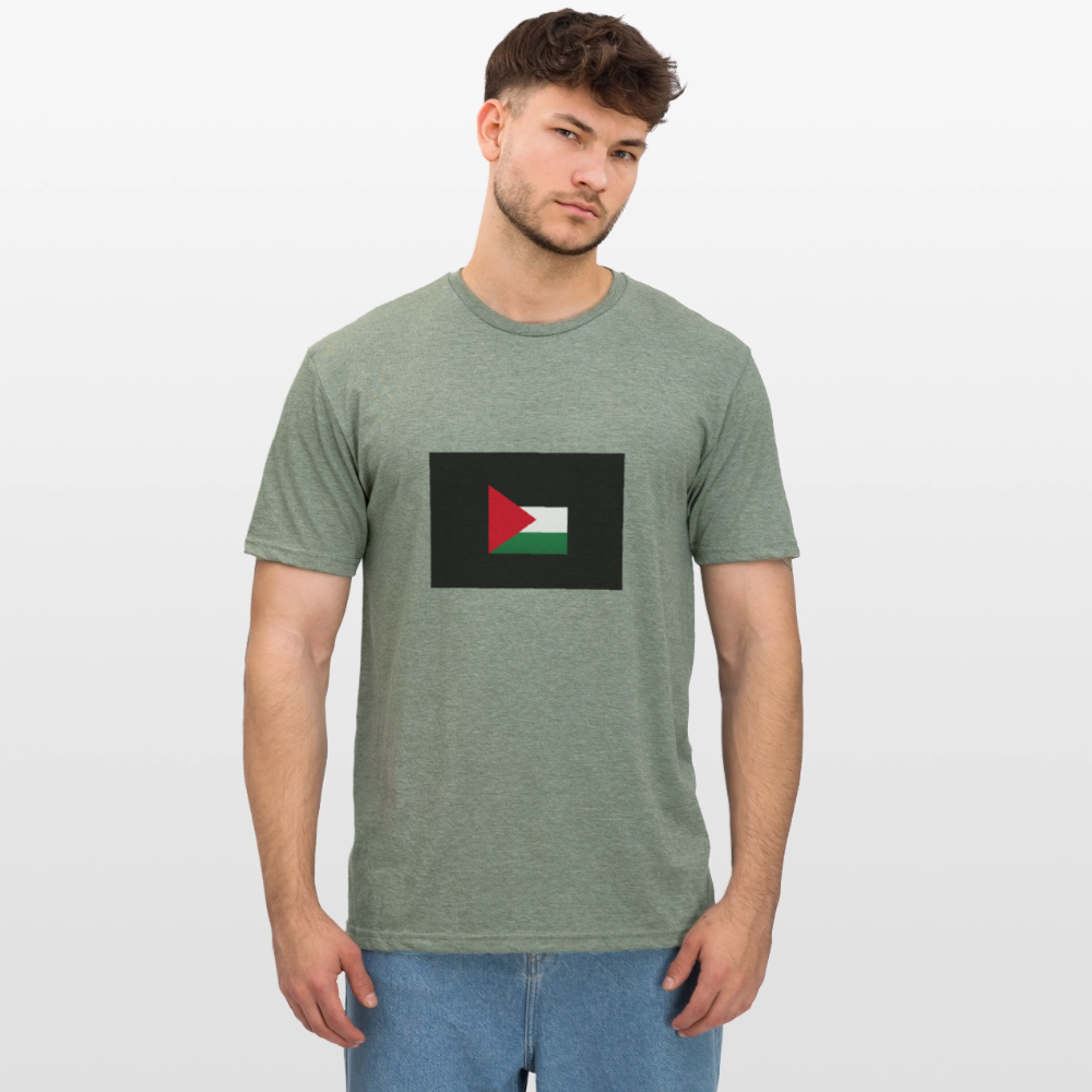 T-shirt polycoton Unisexe Palestine - vert kaki chiné