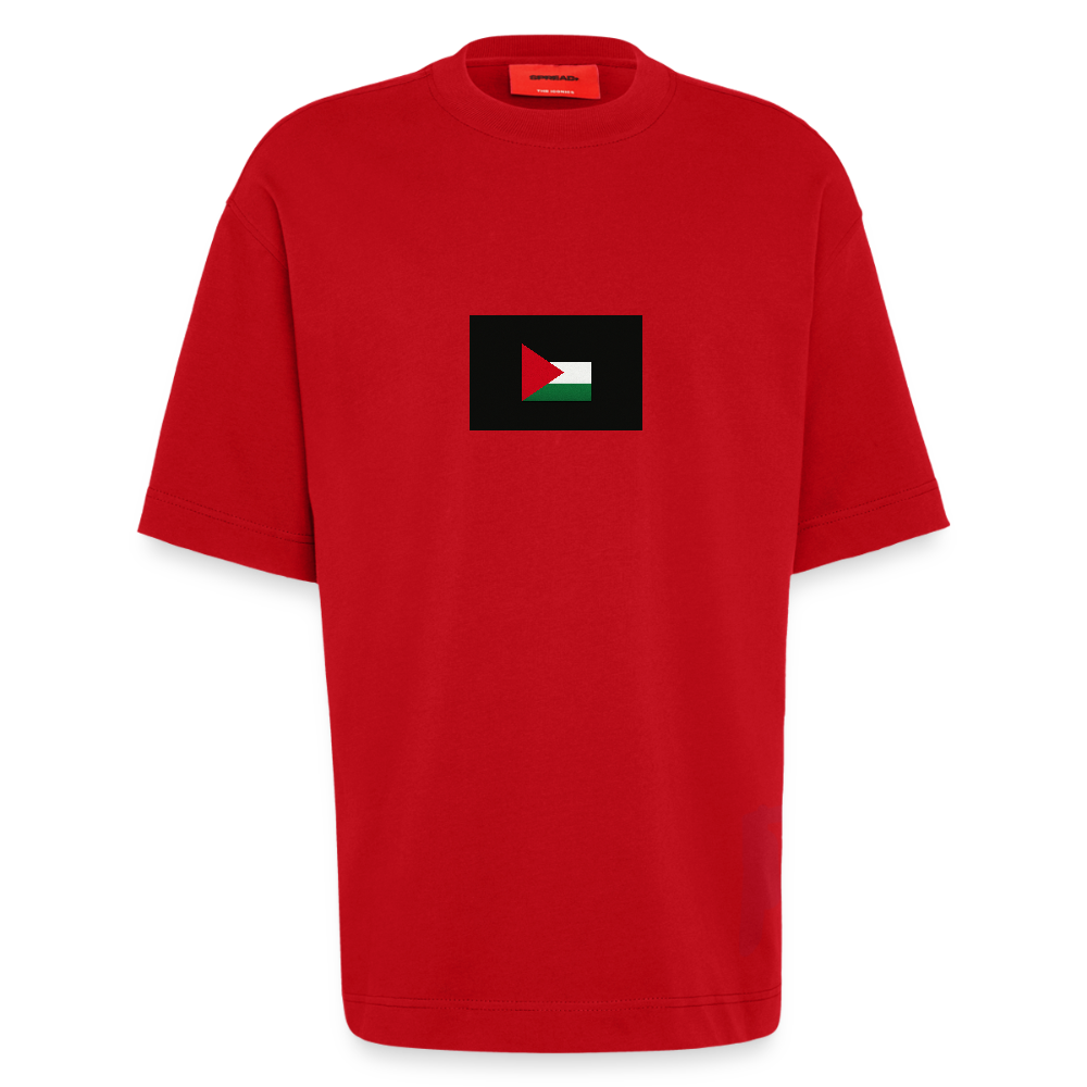 T-shirt bio épais oversize fabriqué en UE palestine - rouge