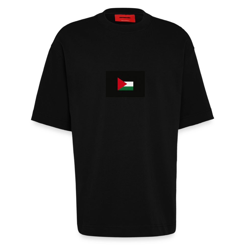 T-shirt bio épais oversize fabriqué en UE palestine - SOLID BLACK