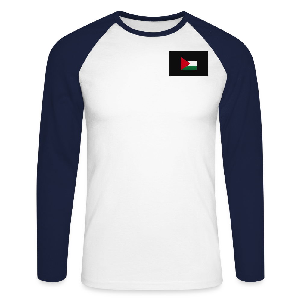 T-shirt baseball manches longues Homme Palestine - blanc/marine