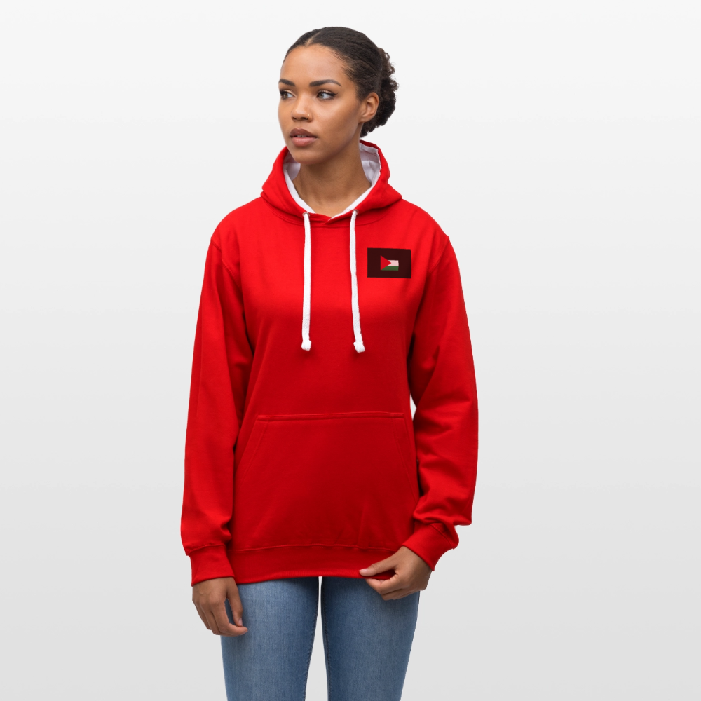 Sweat-shirt contraste Palestine - rouge/blanc