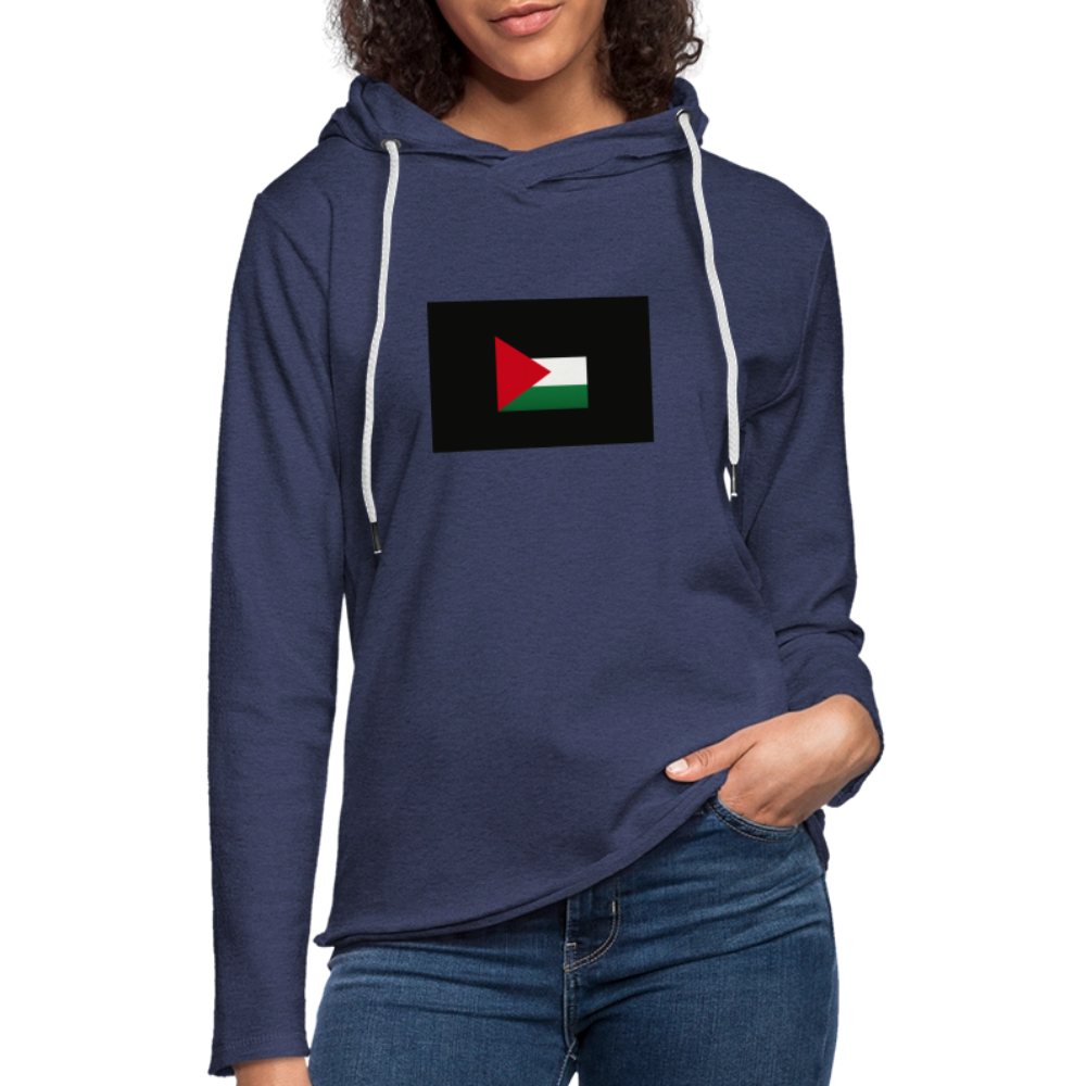 Sweat-shirt à capuche léger unisexe Palestine - marine chiné
