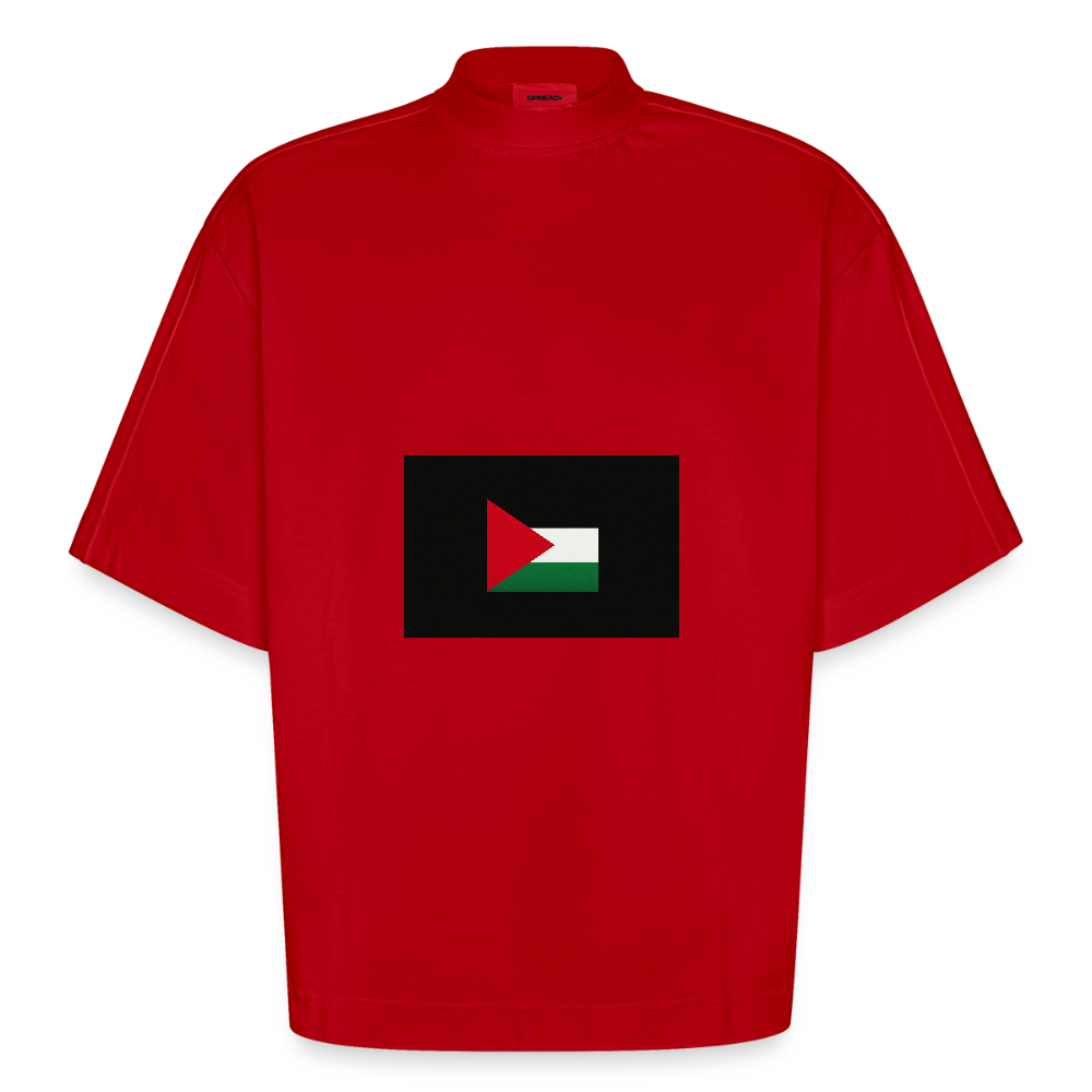 T-shirt bio épais oversize Boxy fabriqué en UE palestine - rouge