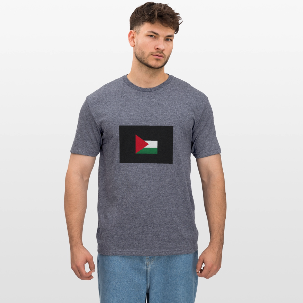 T-shirt polycoton Unisexe Palestine - marine chiné