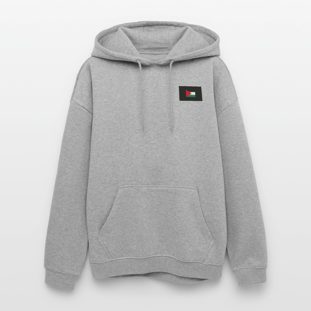 Sweat à capuche oversize unisexe Palestine - gris chiné