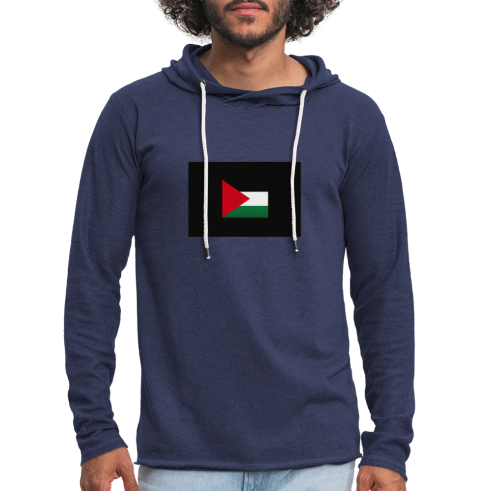 Sweat-shirt à capuche léger unisexe Palestine - marine chiné