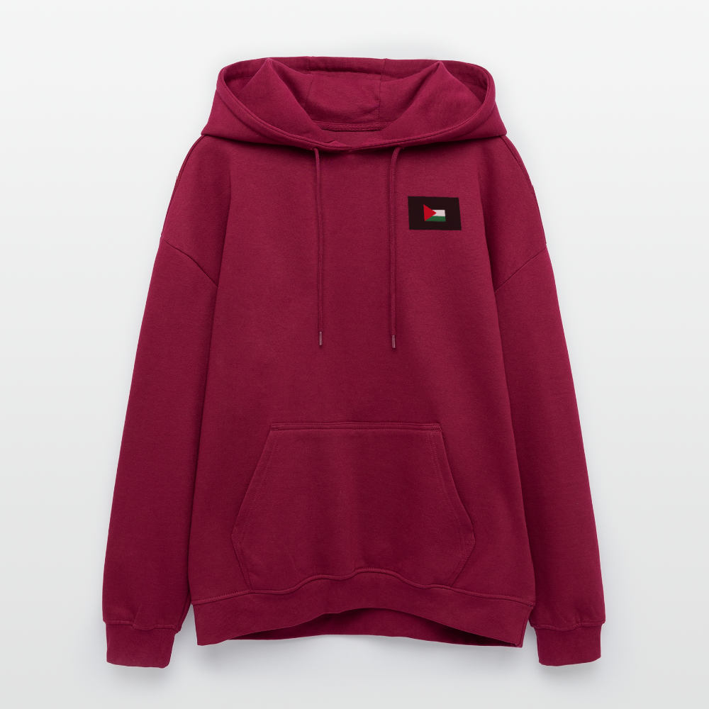 Sweat Ă  capuche oversize unisexe Palestine - bordeaux