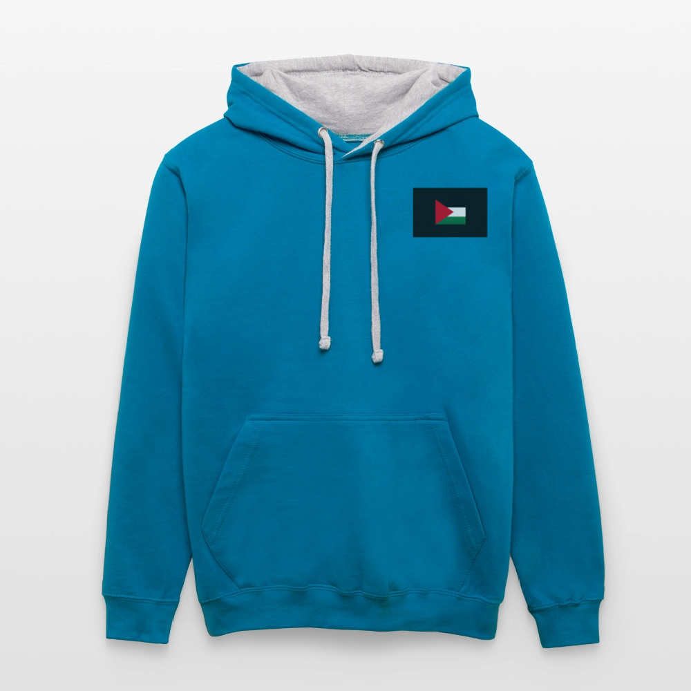 Sweat-shirt contraste Palestine - bleu paon/gris chiné