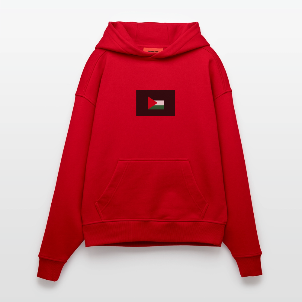 Sweat à capuche bio épais oversize fabriqué en UE palestine - rouge