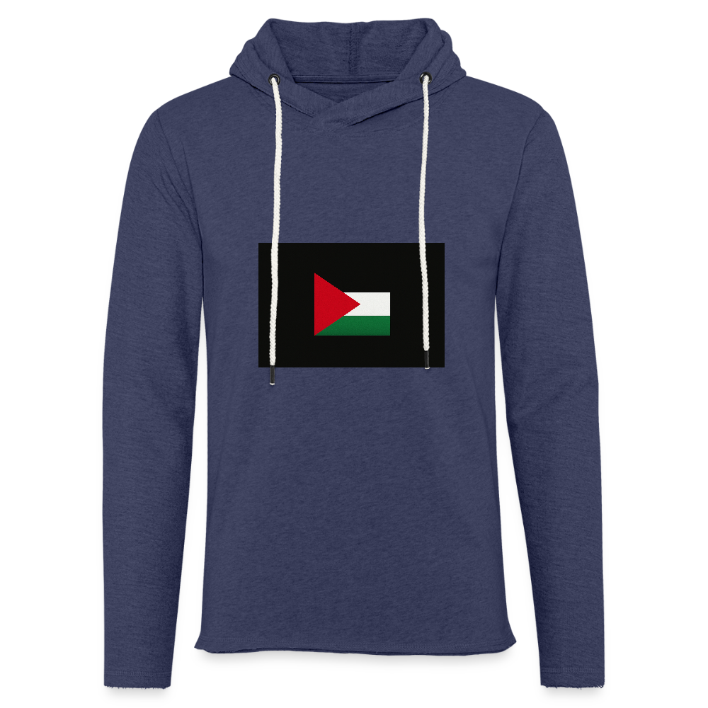 Sweat-shirt à capuche léger unisexe Palestine - marine chiné