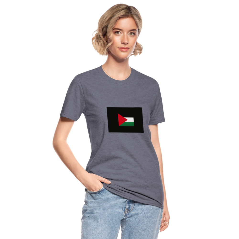 T-shirt polycoton Unisexe Palestine - marine chiné