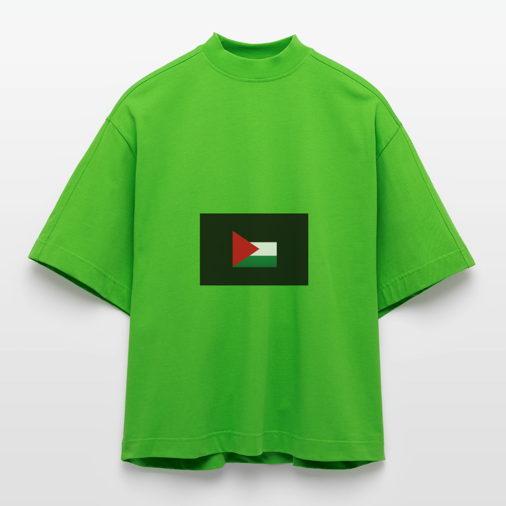 T-shirt bio épais oversize Boxy fabriqué en UE palestine - Apple Neon
