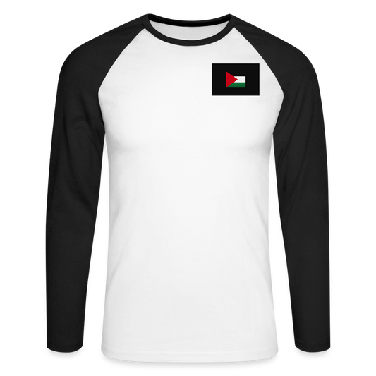 T-shirt baseball manches longues Homme Palestine - blanc/noir