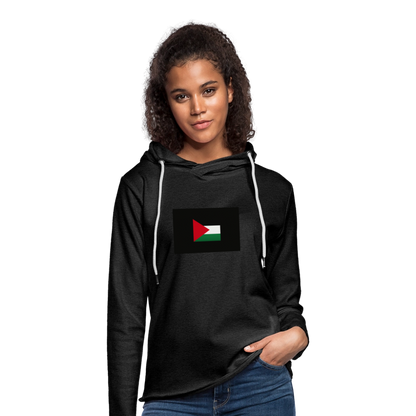 Sweat-shirt à capuche léger unisexe Palestine - charbon