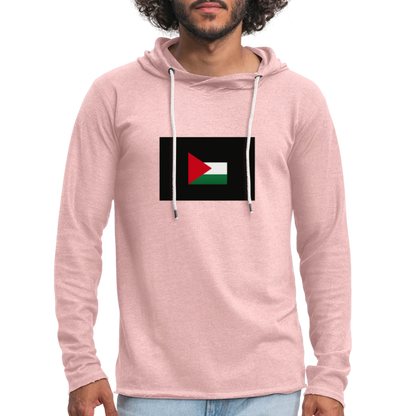 Sweat-shirt à capuche léger unisexe Palestine - rose crème chiné