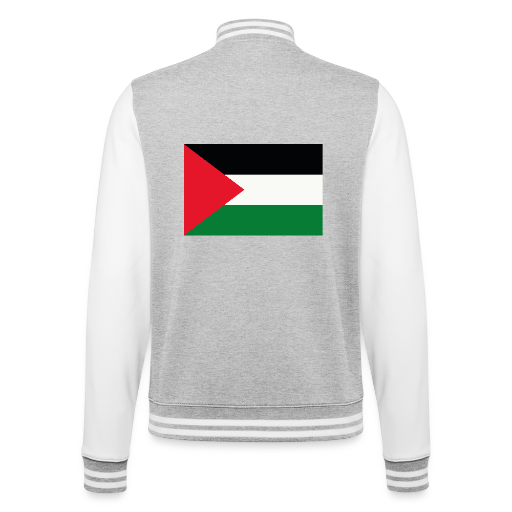 Veste Teddy - gris chiné / blanc