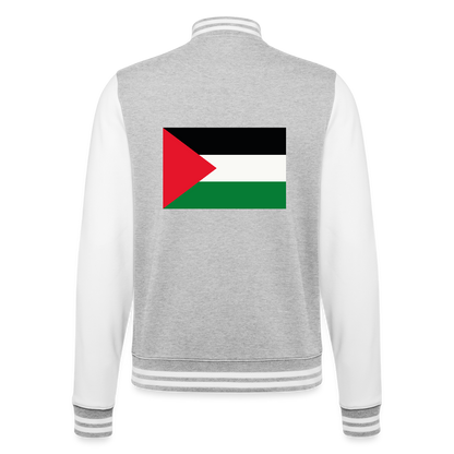 Veste Teddy - gris chiné / blanc