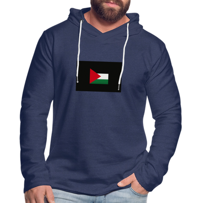Sweat-shirt à capuche léger unisexe Palestine - marine chiné