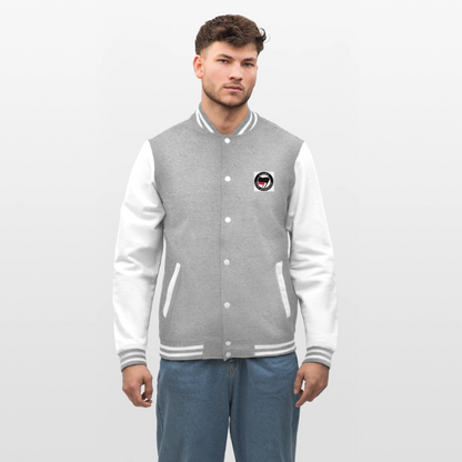 Veste Teddy - gris chiné / blanc