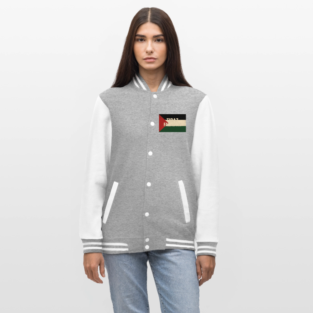 Veste Teddy de sport Palestine - gris chiné / blanc