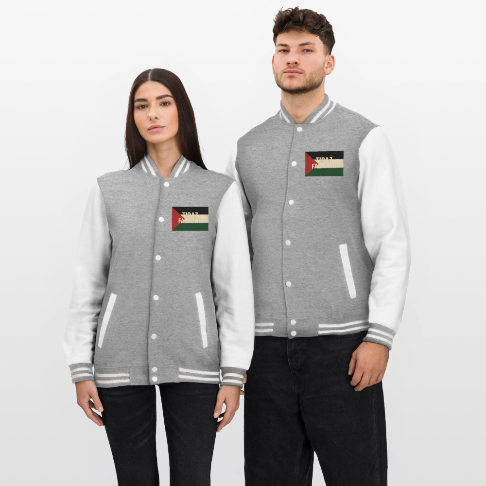 Veste Teddy de sport Palestine - gris chiné / blanc