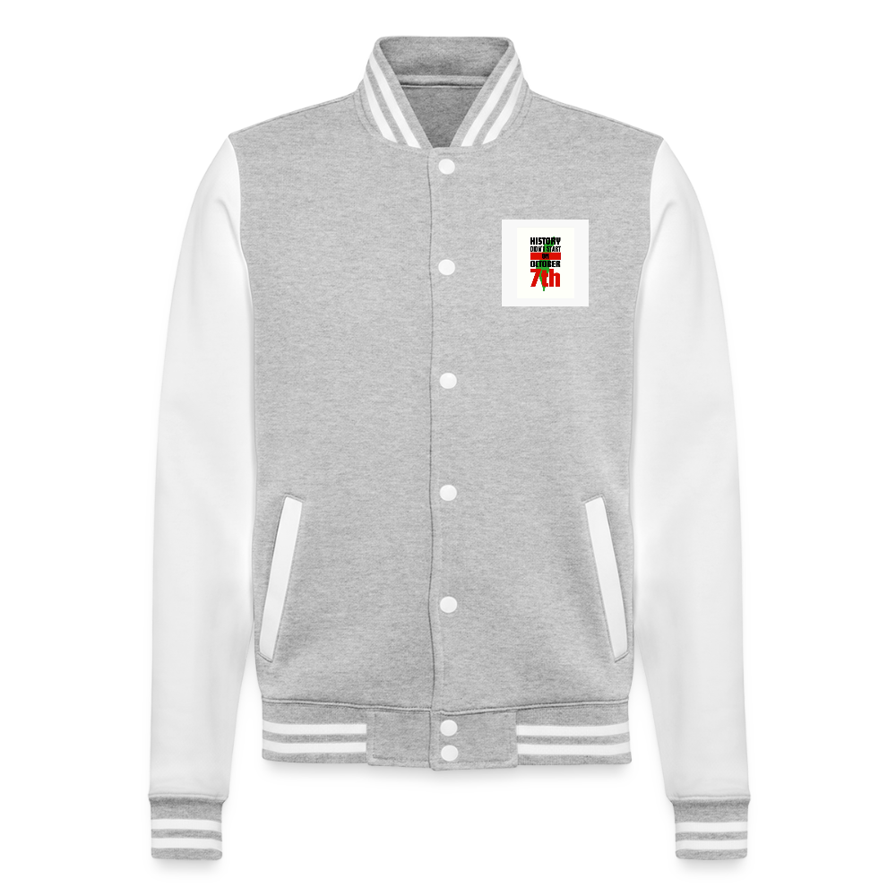 Veste Teddy - gris chiné / blanc