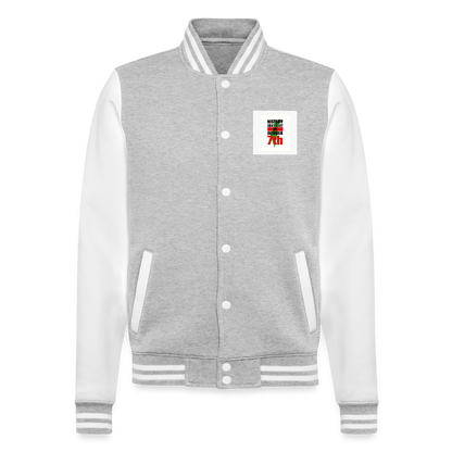 Veste Teddy - gris chiné / blanc