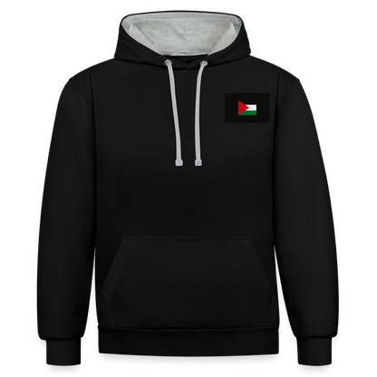 Sweat-shirt contraste Palestine - noir/gris chiné