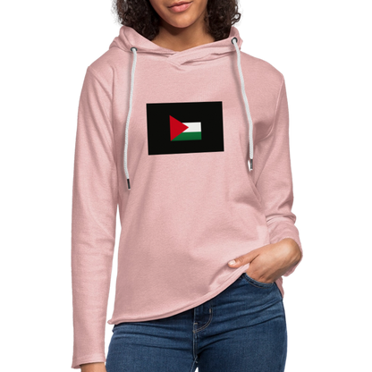 Sweat-shirt à capuche léger unisexe Palestine - rose crème chiné