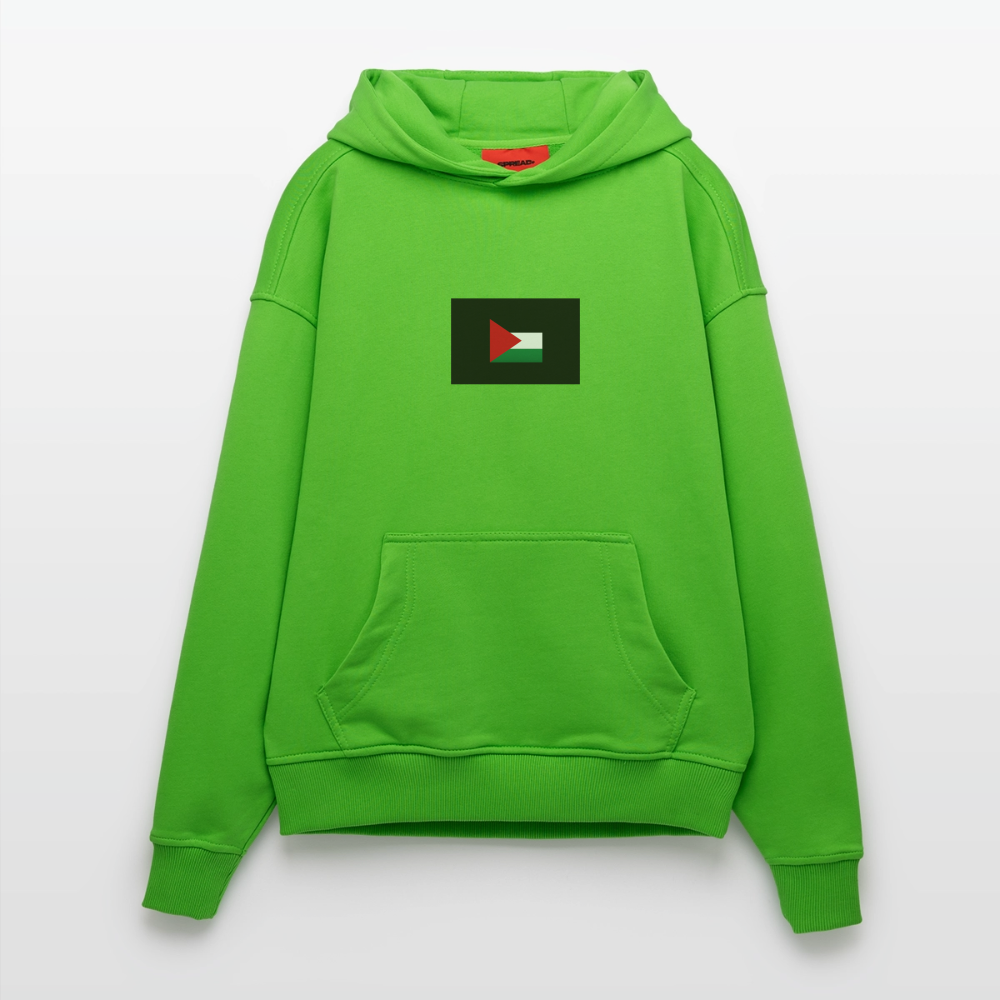 Sweat à capuche bio épais oversize fabriqué en UE palestine - Apple Neon