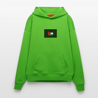 Sweat à capuche bio épais oversize fabriqué en UE palestine - Apple Neon