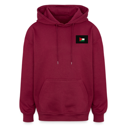 Sweat à capuche oversize unisexe Palestine - bordeaux