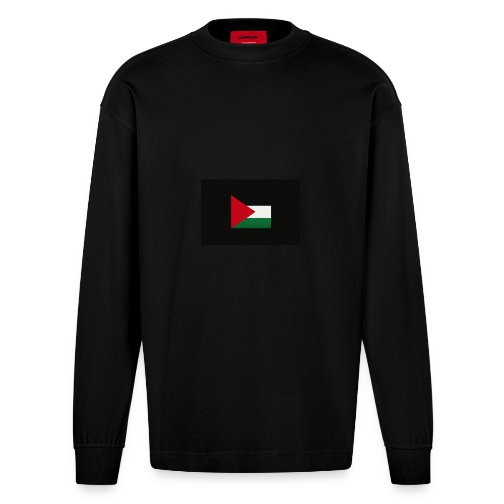 Manches longues bio épais oversize fabriqué en UE palestine - SOLID BLACK