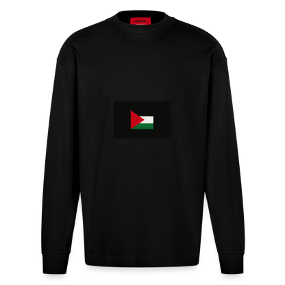 Manches longues bio épais oversize fabriqué en UE palestine - SOLID BLACK